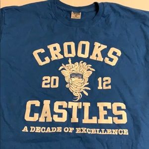 Mens Crooks & Castles Graphic Tee Royal Blue Sz L